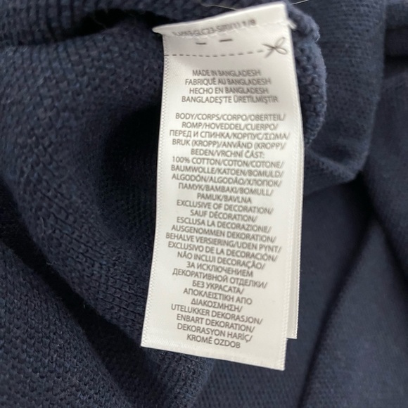 Polo by Ralph Lauren Size XL, 1/4 Zip Sweater 100% Pina Cotton, GUC. Navy Blue - Picture 11 of 15